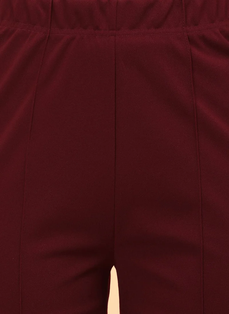 globus Globus Women High-Rise Easy Wash Pleated Bootcut Trousers